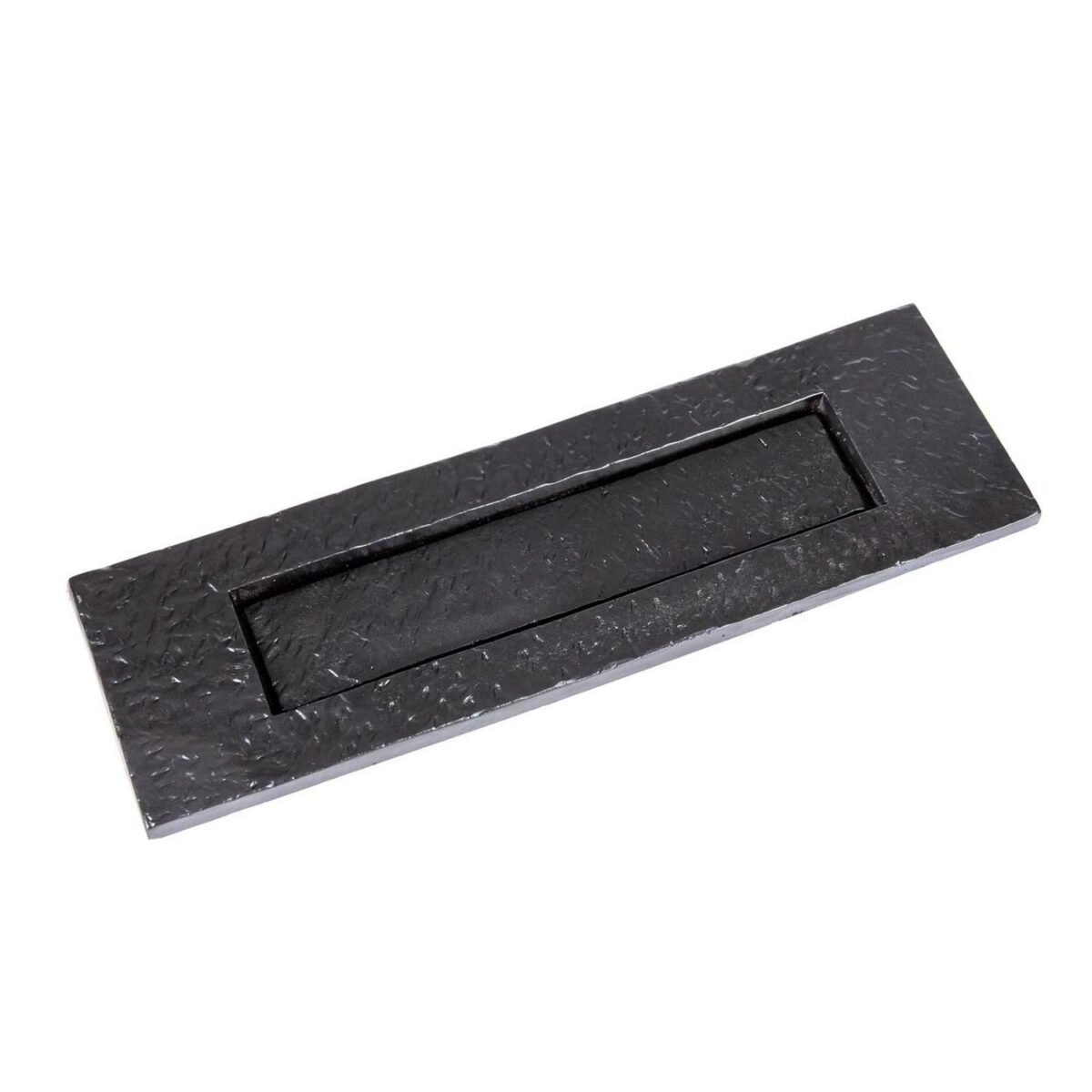2x Rustic Letter Plate Cast Iron Antique Door Post Box W340mm x H100mm Black - Image 4