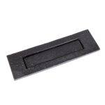 2x Rustic Letter Plate Cast Iron Antique Door Post Box W340mm x H100mm Black - Image 4