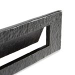 2x Rustic Letter Plate Cast Iron Antique Door Post Box W340mm x H100mm Black - Image 2