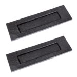 2x Rustic Letter Plate Cast Iron Antique Door Post Box W340mm x H100mm Black