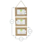 2x Rustic White Hearts Hanging 3 Photo Frames Picture Display 6 x 4 Natural - Image 3