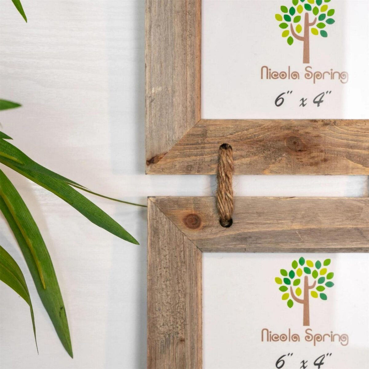 2x Rustic Wooden Hanging 5 Photo Frames Driftwood Picture Display 6 x 4  Natural - Image 6