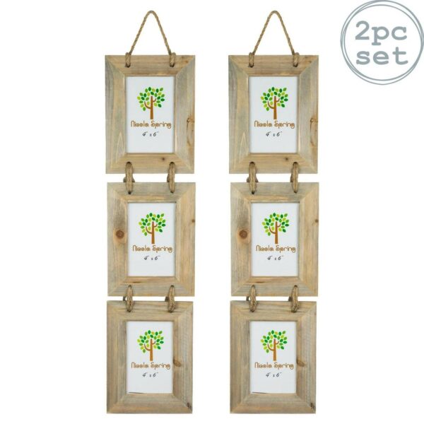 2x Rustic Wooden Han 14ea5588855eddbe261df3c3f46cee5d