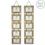 2x Rustic Wooden Hanging 5 Photo Frames Driftwood Picture Display 6 x 4 Natural