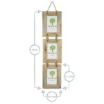 2x Rustic Wooden Hanging 3 Photo Frames Driftwood Picture Display 4 x 6 Natural - Image 3