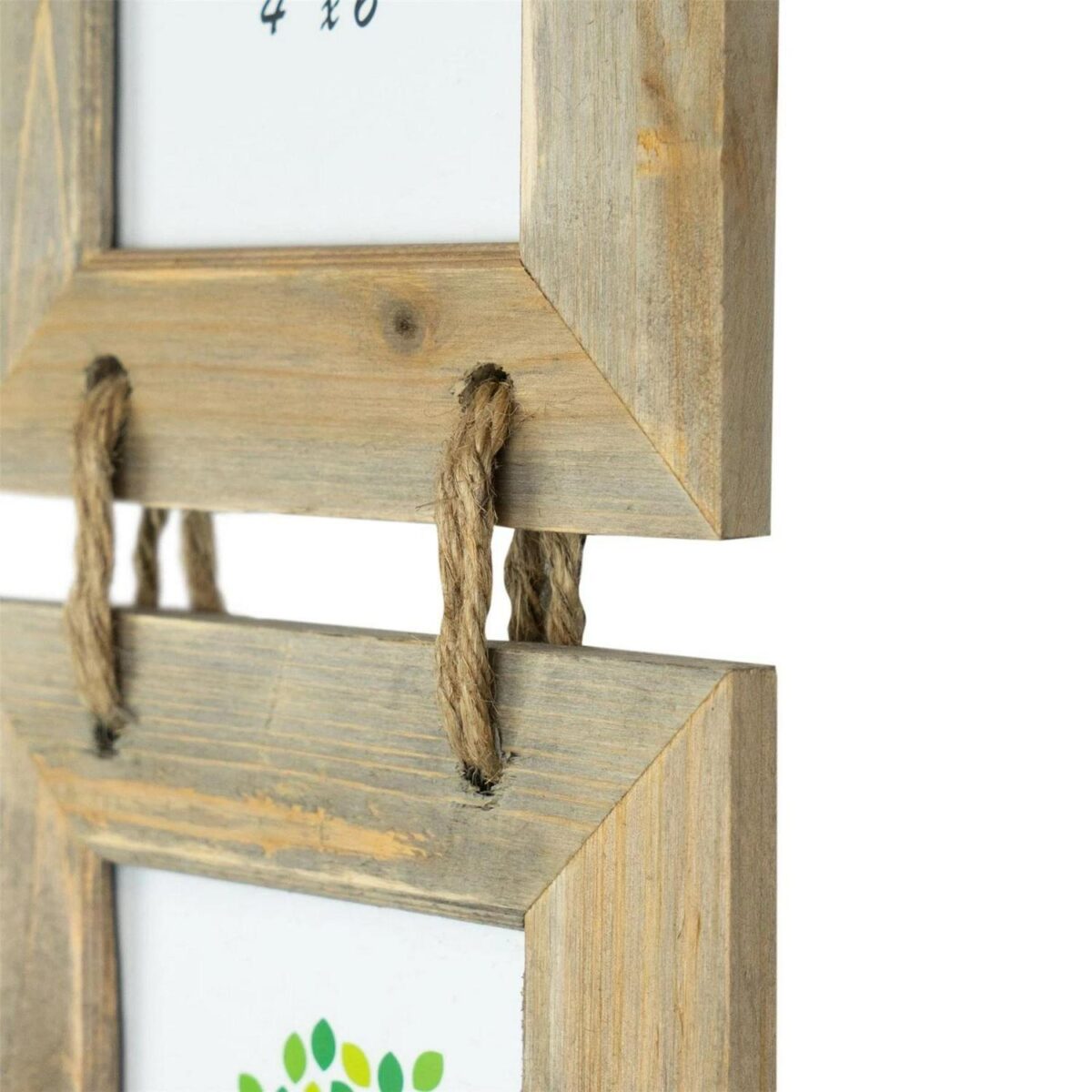 2x Rustic Wooden Hanging 3 Photo Frames Driftwood Picture Display 4 x 6  Natural - Image 5