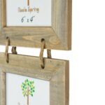 2x Rustic Wooden Hanging 5 Photo Frames Driftwood Picture Display 6 x 4 Natural - Image 5
