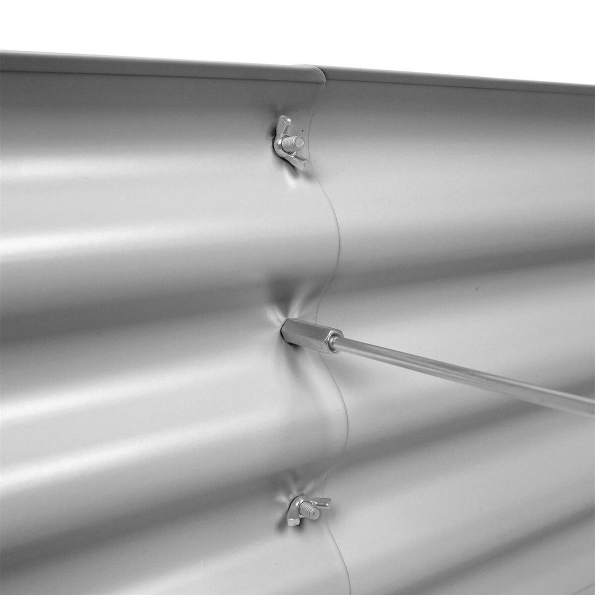 2x Silver 180cm x 90cm Rounded Galvanised Steel Raised Garden Beds Planter Box - Image 5