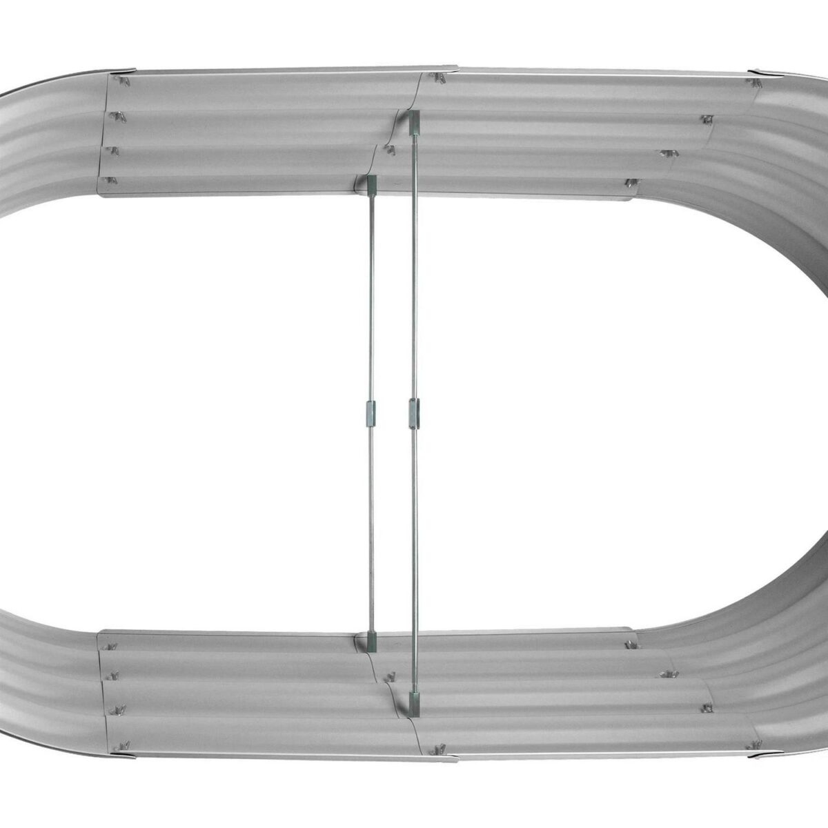 2x Silver 180cm x 90cm Rounded Galvanised Steel Raised Garden Beds Planter Box - Image 6