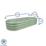 2x Silver 180cm x 90cm Rounded Galvanised Steel Raised Garden Beds Planter Box - Image 3