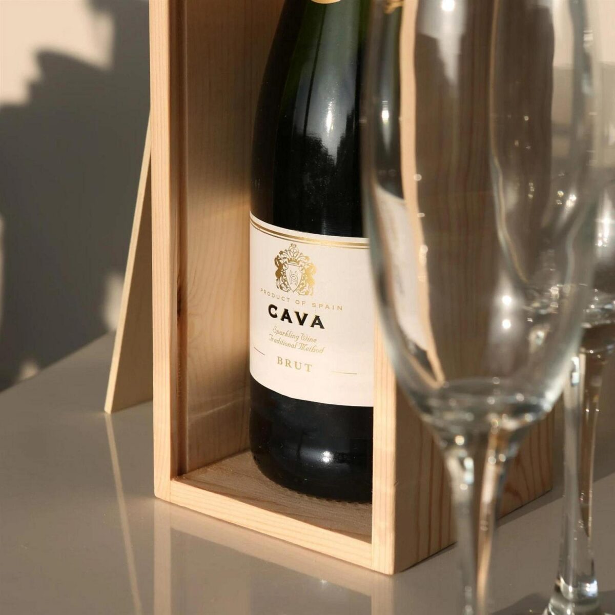 2x Single Bottle Wooden Champagne Wine Boxes Natural Gift Home Storage Crate - Image 5
