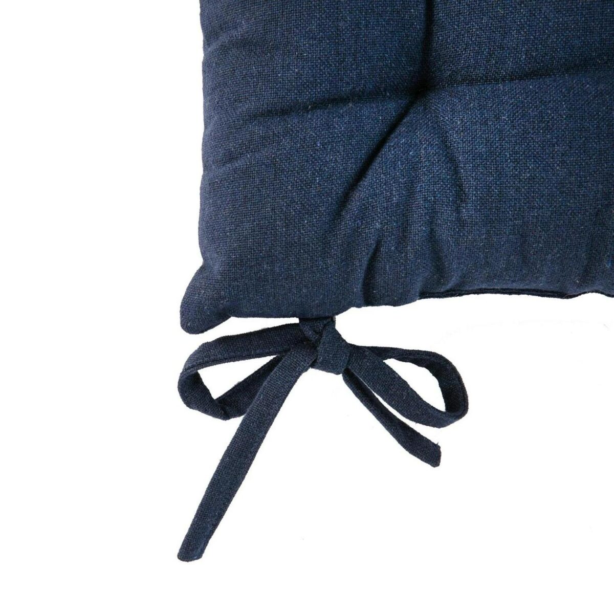 2x Square Garden Chair Seat Cushions Cotton Polyester Filled Outdoor Dining Navy - Image 4