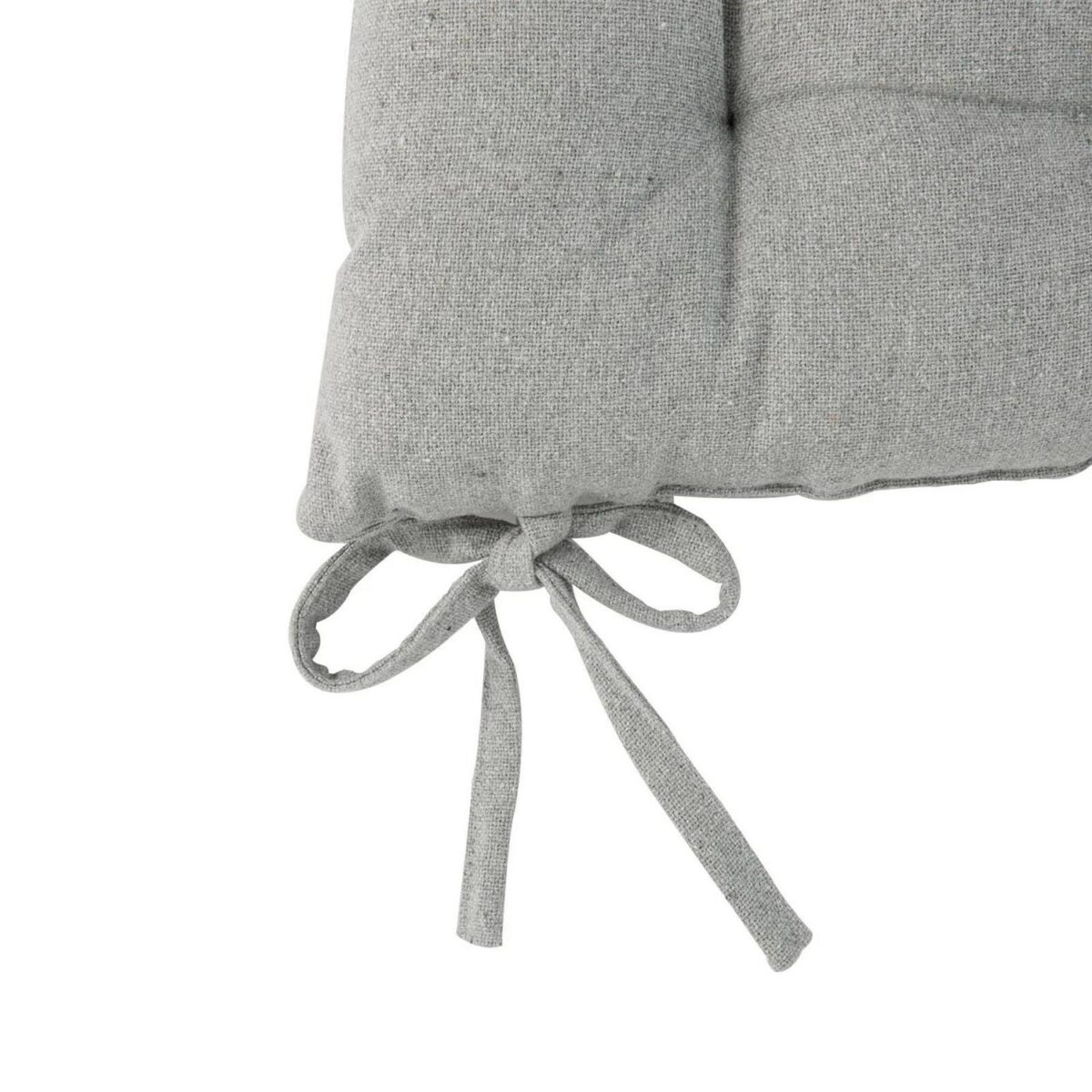 2x Square Garden Chair Seat Cushions Cotton Polyester Filled Outdoor Dining Grey - Image 4