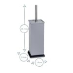 2x Square Toilet Brushes Bathroom Cleaning Scrubber Tower Holder 16cm Matt Grey - Image 3