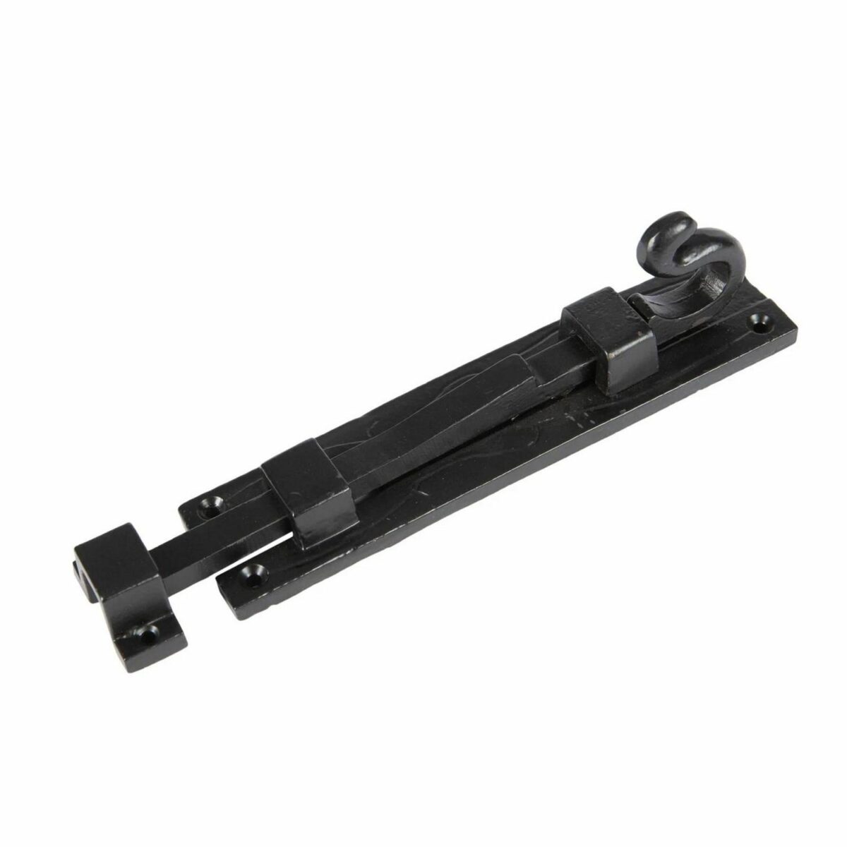 2x Straight Shepherd's Crook Surface Bolt Cast Iron Antique Door W185mm Black - Image 4