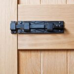 2x Straight Shepherd's Crook Surface Bolt Cast Iron Antique Door W140mm Black - Image 6