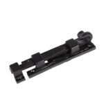 2x Straight Shepherd's Crook Surface Bolt Cast Iron Antique Door W140mm Black - Image 4