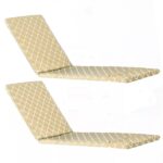 2x Sussex Sun Lounger Cushions Padded Outdoor Garden Mattress Beige Moroccan