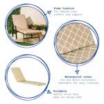 2x Sussex Sun Lounger Cushions Padded Outdoor Garden Mattress Beige Moroccan - Image 3
