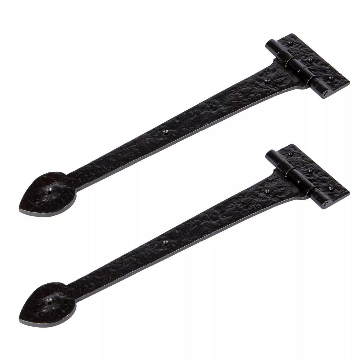 2x Traditional T-Hinge Cast Iron Antique Interior Exterior Hinges W405mm Black - Image 1