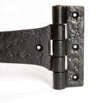 2x Traditional T-Hinge Cast Iron Antique Cupboard Door Hinges W290mm Black - Image 2