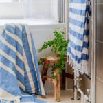 2x Turkish Cotton Bath Towels Lightweight Beach Peshtemal 170 x 90cm Navy - Image 4