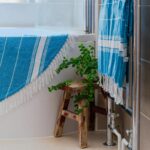 2x Turkish Cotton Bath Towels Lightweight Beach Peshtemal 170 x 90cm Grey/Blue - Image 6