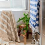 2x Turkish Cotton Bath Towels Lightweight Peshtemal 170 x 90cm Beige Stripe - Image 6