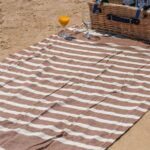 2x Turkish Cotton Bath Towels Lightweight Peshtemal 170 x 90cm Mocha Stripe - Image 6