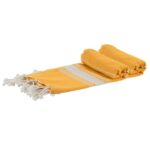 2x Turkish Cotton Bath Towels Lightweight Beach Peshtemal 170 x 90cm Mustard