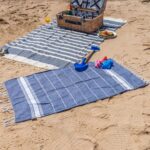 2x Turkish Cotton Children's Towels Lightweight Beach Peshtemal 100 x 60cm Navy - Image 5