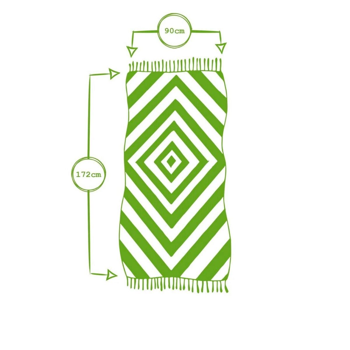 2x Turkish Cotton Chevron Bath Towels Lightweight Peshtemal 172 x 90cm Grey - Image 3