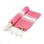 2x Turkish Cotton Children's Towels Lightweight Beach Peshtemal 100 x 60cm Pink - Image 4