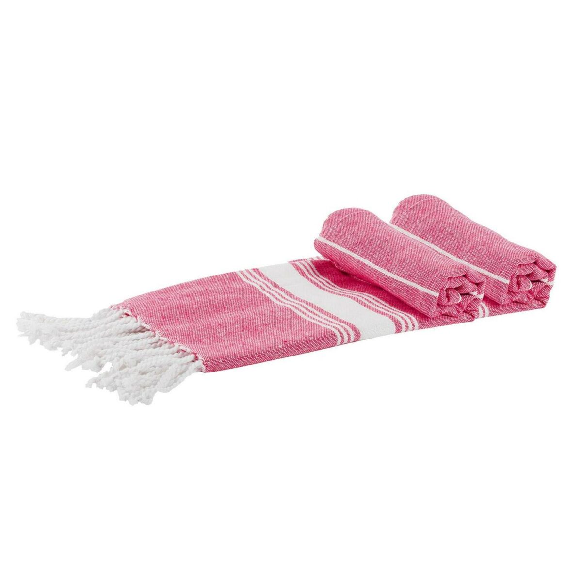 2x Turkish Cotton Children's Towels Lightweight Beach Peshtemal 100 x 60cm Pink - Image 1