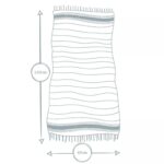 2x Turkish Cotton Children's Towels Lightweight Peshtemal 100 x 60cm Light Blue - Image 3