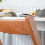2x Walnut Wooden Folding Chairs Foldable Space Saving Slatted Office Dining Seat - Image 6