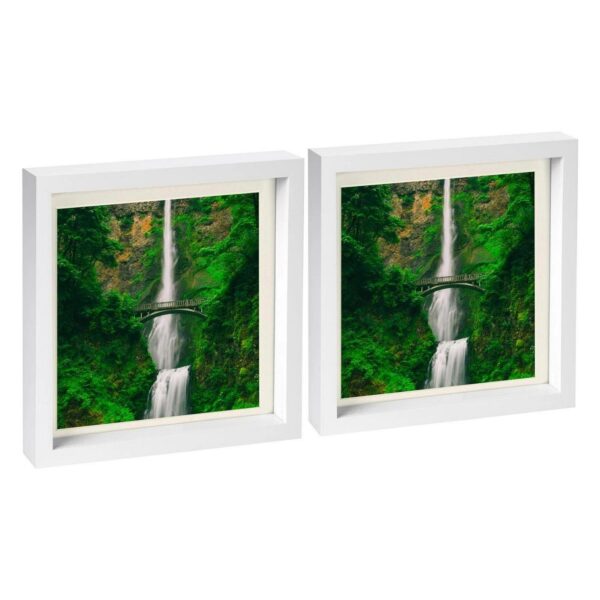 2x White 10  x 10  3D Box Photo Frames Ivory 8  x 8  Mount Craft Shadow Picture