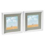 2x White 10 x 10 3D Box Photo Frames Grey 6 x 6 Mount Craft Shadow Picture