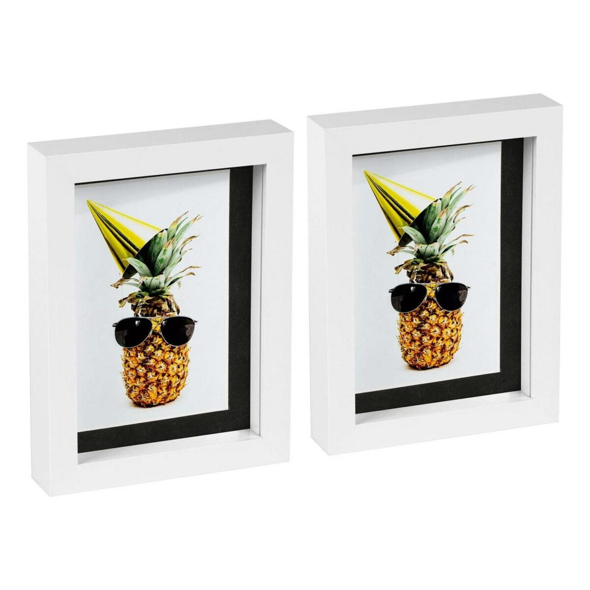 2x White 5  x 7  3D Box Photo Frames Black 4  x 6  Mount Craft Shadow Picture - Image 1
