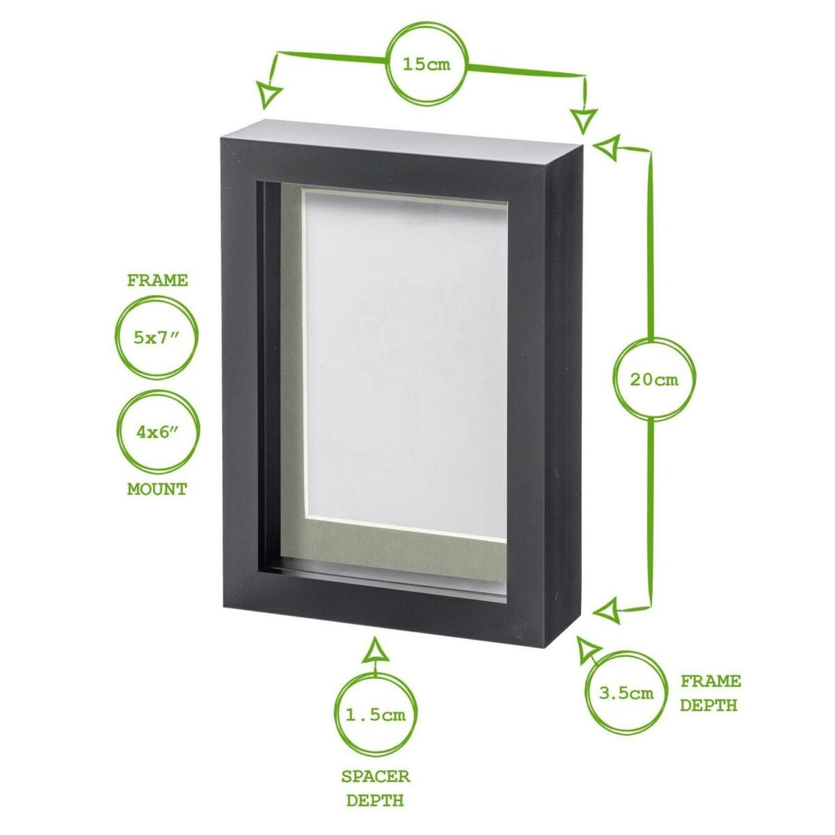 2x White 5  x 7  3D Box Photo Frames Grey 4  x 6  Mount Craft Shadow Picture - Image 4