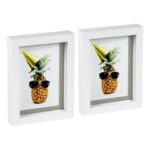 2x White 5 x 7 3D Box Photo Frames Grey 4 x 6 Mount Craft Shadow Picture