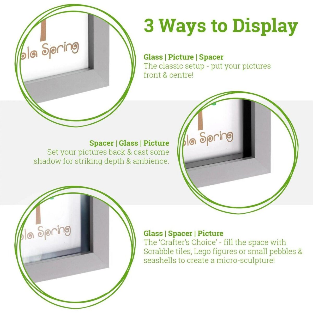 2x White 5  x 7  3D Box Photo Frames Standing Hanging Craft Shadow Picture - Image 3