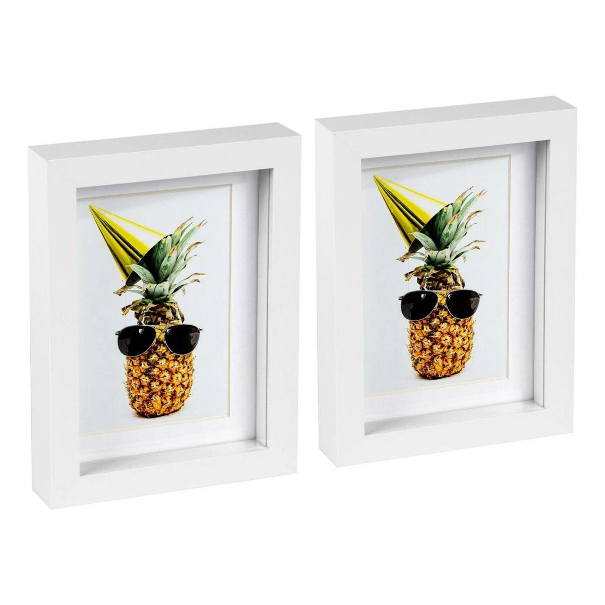 2x White 5  x 7  3D Box Photo Frames White 4  x 6  Mount Craft Shadow Picture - Image 1