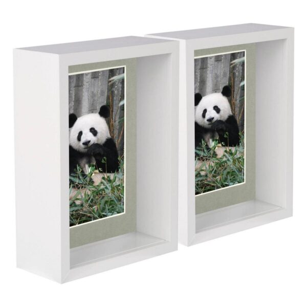 2x White 5 x 7 3D De 514cfe68e31deb955bd19757f883c693