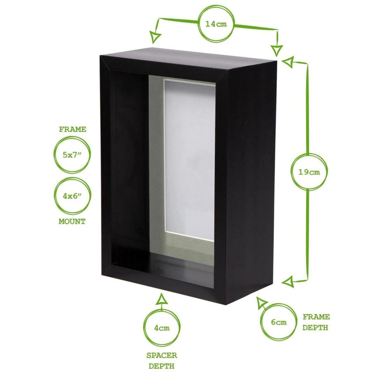 2x White 5  x 7  3D Deep Box Photo Frames Grey 4  x 6  Mount Shadow Picture - Image 4