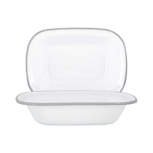2x White Enamel Pie 41a951b648c408ed98a5c03d1adb366a