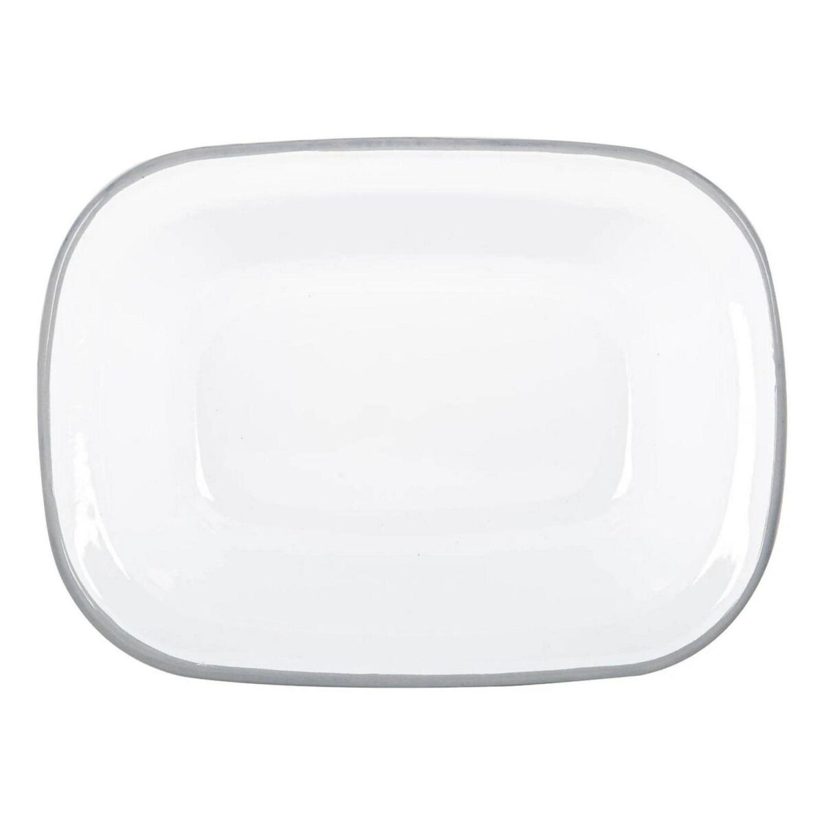 2x White Enamel Pie Dishes Metal Camping Roasting Oven Dishes 25.5cm Grey - Image 4
