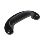 2x Wide Lipped Cabinet Cup Handle Cast Iron Handles 95mm x 40mm Black - Image 4
