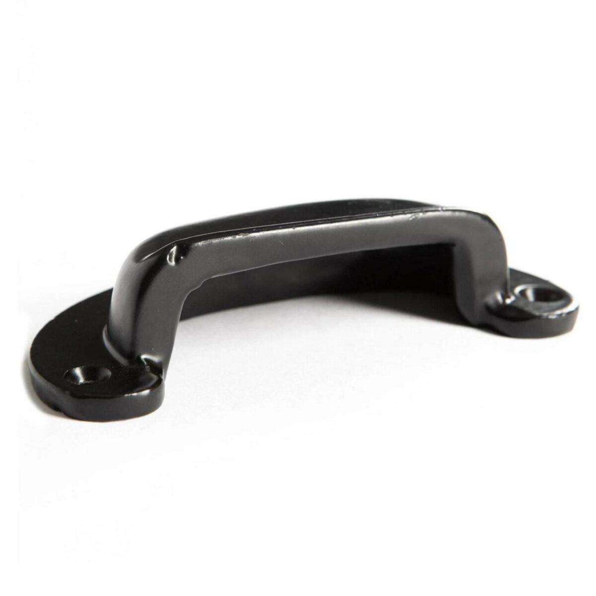 2x Wide Lipped Cabinet Cup Handle Cast Iron Handles 95mm x 40mm Black - Image 2