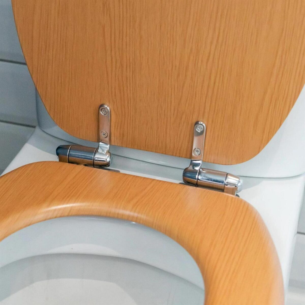 2x Wooden Soft Close Toilet Seats Durable Oval Shape WC Lid 36.5 x 43cm Beech - Image 7